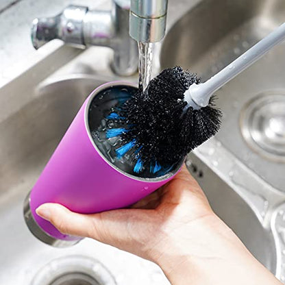 MOSOLAN Water Bottle Cleaning Brush, Long Handle Flexible Scrub Brush for Water Bottles, Glasswares, Mugs, Flasks, Tumblers, Vases, and Kitchen Sink, 2 Pack