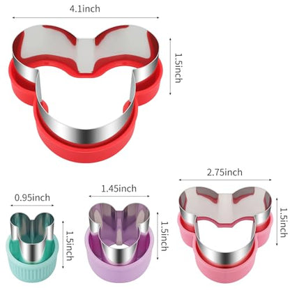 ALLTOP Mouse Cookie Cutters & Biscuit Cutter Set – Durable Stainless Steel, Food Grade, with Safety Covers for Baking and DIY Fun - color: Mouse