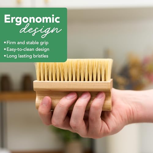 CLARK'S Cutting Board Scrub Brush - for Applying Food Grade Mineral Oil - Food Safe Wood Stain - Ideal for Wooden Butcher Blocks - Bamboo - Cast Iron - Countertops - Maple Construction - Food Safe - size: Large