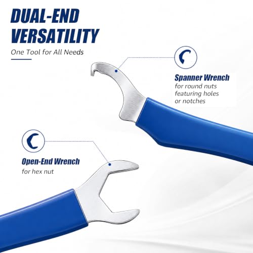 Imaituu Beer Faucet Wrench Dual Head for Keg Coupler & Kegerator Tap, 2 PCS | Zinc-plated steel with rubber grip, for hex nut & beer shank maintenance & installation, essential homebrew kegerator tool