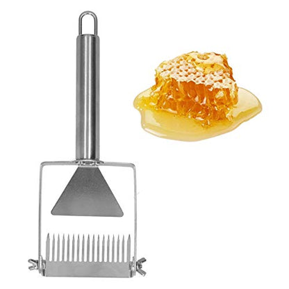 17 Tine Adjustable Honey Uncapping Fork Scraper, Stainless Steel Beekeeping Hand Tool for Beehive Frame Capping Removal
