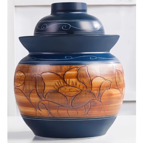 Kimchi Jar Ceramic Pickle Jar with Lids,Sourdough Crock with Lid,Kimchi Containers,Fermentation Jars Ceramic Pots, Sealed Fermentation Jars with Lids, -3.5Kg - size: 3.5Kg