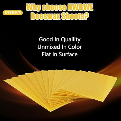 30PCS Pack Beehive Frames and Wax Foundations for Deep Brood Bee Hives 100% Beeswax Coated Foundations Yellow