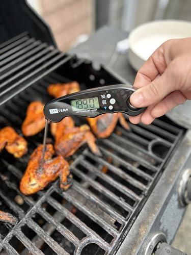 F1 Digital Meat Thermometer - Fast, Accurate, Waterproof - Great for Cooking, Grilling, Baking, Frying - color: Stealth Black