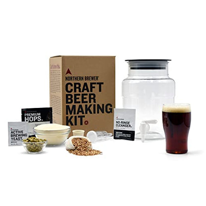 Northern Brewer - Siphonless 1 Gallon Craft Beer Making Starter Kit, Equipment and Beer Recipe Kit (Brown Ale) - color: Brown Ale