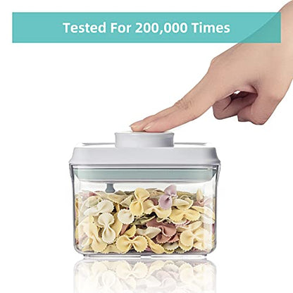 Ankou Airtight Food Storage Container - 0.32 QT （380ml Small Pop Up Food Containers With Lids, Bpa Free Stackable Container for Sugar Tea Candy- 8 Labels - Clear - color: 0.32 QT
