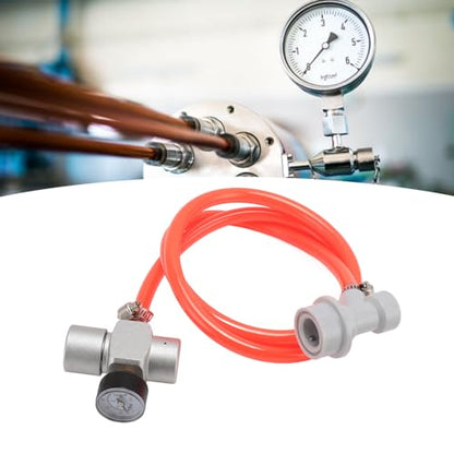 Mini Keg Regulator, Automatic Stainless Steel CO2 Pressure Regulator with 1m Red Hose for Homebrew, Coffee, Soda