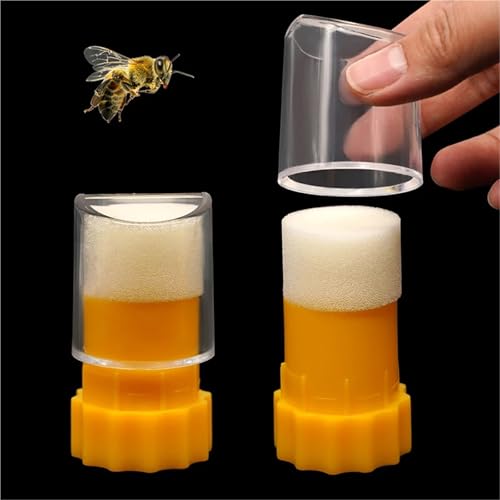 4pcs Beekeeping Queen Bee Marking Bottle Marker Tube Catcher Cage with Plunger Plush for Beekeeper Equipment