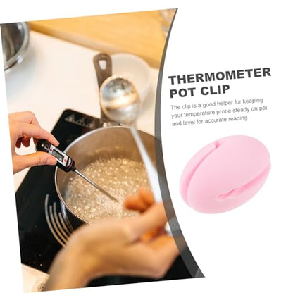 Candy Thermometer Long Probe Thermometer Clip Pot Clip Holder for Cooking