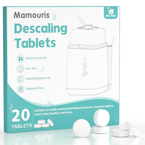 Descaling Tablets for Bottle Washer & Warmer: 20 Count Descaler Tablets Removes Limescale, Milk Residue & Mineral Buildup, Compatible with Baby Brezza, Momcozy, GROWNSY Baby Bottle Washer