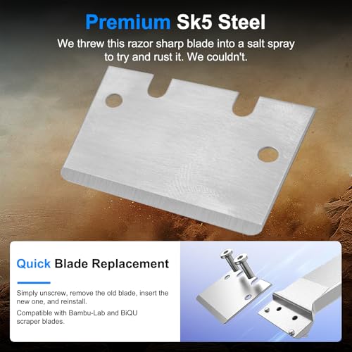 Universal 3D Printer Scraper Tool Kit with 3 Replaceable SK5 Steel Blades, for Bambu Lab X1 P1 Creality 3D Printer bulid Plate, Anodized Aluminum Handle, Quick-Change Design for Easy Model Removal