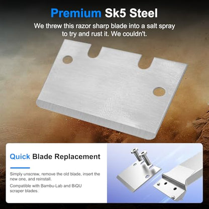 Universal 3D Printer Scraper Tool Kit with 3 Replaceable SK5 Steel Blades, for Bambu Lab X1 P1 Creality 3D Printer bulid Plate, Anodized Aluminum Handle, Quick-Change Design for Easy Model Removal