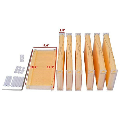 Auto Beehive Frame Comb - 7Pcs Automatic Wooden Beehive House, Auto Honey Hive Beehive Frames, Beekeeping Wooden House Beehive Boxes, Beehives and Supplies Starter Kit for Beekeepers