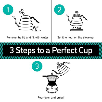 Coffee Gator Gooseneck Kettle with Thermometer - 40oz Premium Stainless Steel Pour Over Coffee Maker Kettles, Stove Top, w/Precision Drip Spout, for Drip Coffee, French Press, Tea Kettle, 5 Cup, 1.2L - size: 40 fl oz