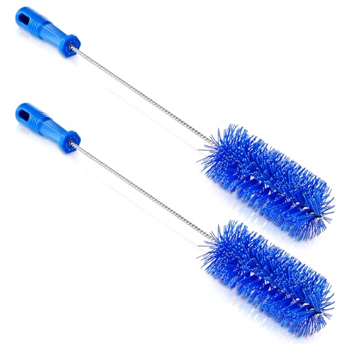 Baderke 2 Pieces Drain Brush Pipe Cleaning Tube Brushes 19.7 Inch Plastic Shower Pipe Flexible Cleaning Tool(Blue,19.7 x 2.4 Inch) - color: Blue, size: 19.7 x 2.4 Inch