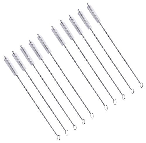WAF Straw Brush, Washing Brushes Tool Nylon Skinny Pipe Tube Cleaner 173mm x5mm Set of 10 - color: Strawbrush-10pcs