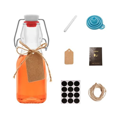 1Pc 4 oz Swing Top Glass Bottles,Flip Top Glass bottles with airtight Caps for Home Brewing Beer,Kombucha,2nd Fermentation,Kefir,Beverages,Soda,Oils,Vinegar,Limoncello,Vanilla extract (1PC) - size: 1PC