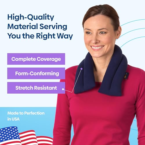 SunnyBay Microwave Heating Pad, Microwavable Heated Neck and Shoulder Wrap, Soothing Weighted Moist Heat or Ice Pack with Flaxseed and Lavender, 26x5 Inches, 2.5 lbs, Navy Blue - color: Lavender - Navy Blue