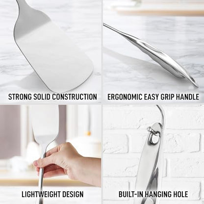 Zulay Kitchen Stainless Steel Solid Spatula - 15” Large Metal Turner for Cooking, Frying & Grilling - Durable, Heat-Resistant & Dishwasher Safe Kitchen Utensil for Everyday Use - size: Solid Turner