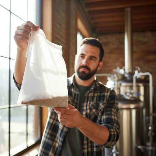 5 Pcs Nylon Brew Bags, Fine Mesh Brewing Bag Reusable Cold Brew Bags, 7.9 x 5.9 Inch Straining Bag for Beer, Wine, Cider, Mesh Strainer Steeping Bags
