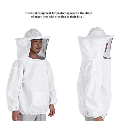 Beekeeping Suit, Full Body Beekeeping Clothes Professional Beekeeper Protective Jacket Suit Bee Veil Hood Hat Supplies Equipment Adult