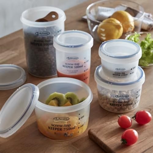 Set of 3, Lustroware Airtight Nestable Food Storage Containers with Lids, Reusable BPA Free Meal Prep Canisters with Measurement Marks, Pantry and Refrigerator Organization (17, 34, 50.7 oz) - size: 17/33.8/50.7 oz