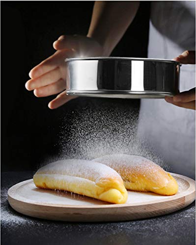 Flour Sifter for Baking - 60 Mesh Stainless Steel 6inch Small Tamis Round Sifter,Mini Fine Mesh Flour Sieve(6 Inch, 60m Mesh)