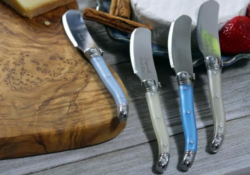 French Home Laguiole Spreaders, Set of 8, Blue and Cream - style: Blue and Cream