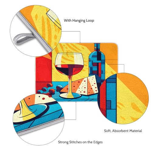 Dish Mat Drying Kitchen Mat Cheese Wine Dish Drying Mat Dish Draining Super Absorbent Drying Mat Reversible Washable Reusable Coffee Mat 18x24" - size: 24" x 18"