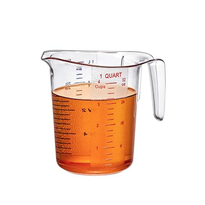Amazing Abby - Melissa - 32-Ounce Plastic Measuring Pitcher (1-Pack), 4-Cup (1-Quart) Food-Grade Measuring Jug, Unbreakable, Stackable, Dishwasher-Safe, Great for Oil, Vinegar, Flour, and More - style: 1-Pack