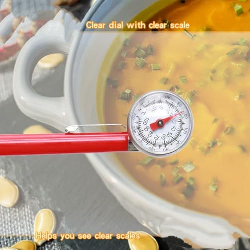 Instant Read Pocket Thermometer, 1 Inch Stainless Steel Dial, 1 Piece | For Coffee, Milk Frothing, Chocolate, Drinks, Includes Calibration Sleeve