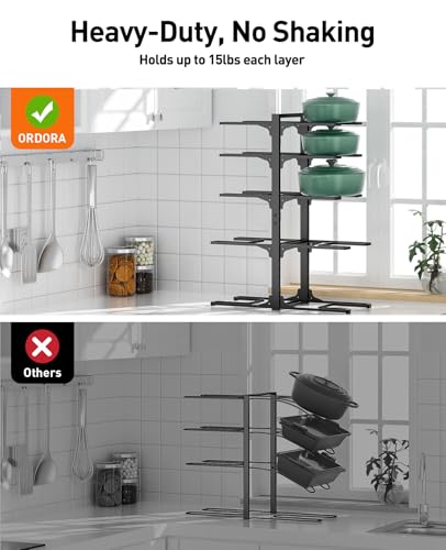 ORDORA Pots and Pans Organizer under Cabinet 23.62" Height, 10-Tier Kitchen Cabinet Organizers and Storage, Heavy Duty Pots and Pan Storage Rack Organizer inside Cabinet, Adjustable Pot Rack - style: XL-23.62"H-HeavyDuty
