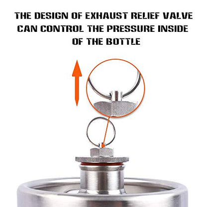 TMCRAFT 128OZ Stainless Steel Mini Keg, Portable beer growler with Exhaust Valve Designed Cap to Keep Beverage Fresh
