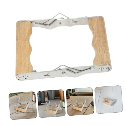 VICASKY 4pcs Beekeeping Frame Gripper Stainless Metal Hive Holder with Wooden Handle Beekeeping Tool for Hive Frame Lifting and Harvesting Equipment