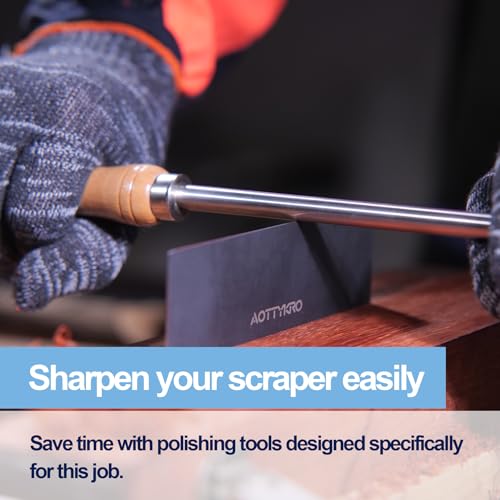Cabinet Card Scrapers Set with Burnisher - 6 Shapes High-Strength Blue Spring Steel Woodworking Tools for Engraving, Deburring, Polishing & Contour Sanding - size: Set C+Rod