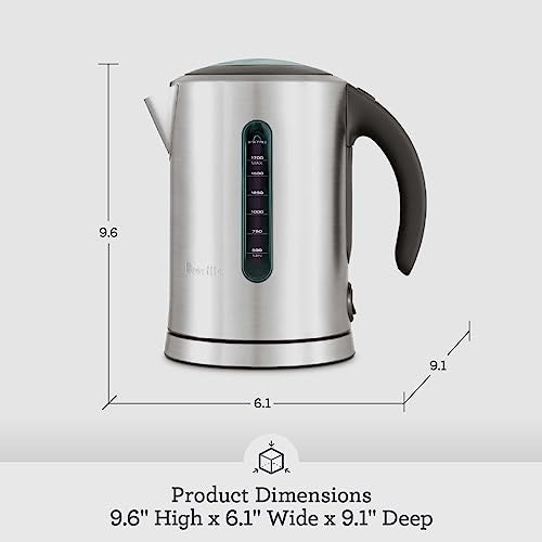 Breville BKE700BSS Soft Top Pure Hot Water Kettle, 7 Cup, Brushed Stainless Steel - size: 1.7 litre