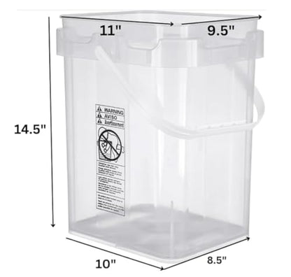 House Naturals 4 Gallon Food Grade Plastic Square clear bucket pail with lid container (Pack of 3) Made in USA- BPA Free - size: 4 Gallon