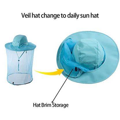 Head net hat Beekeeping Beekeeper bee Veil hat Hunting Netting mesh Hood Cap bee Keeper Catcher Halloween Costume | Halloween Costume,Sun Shield Nylon,Foldable Packable,Brim Protection Dog Grooming,Bonnet Keepers Crown Net Comfortable - color: Aqua Green