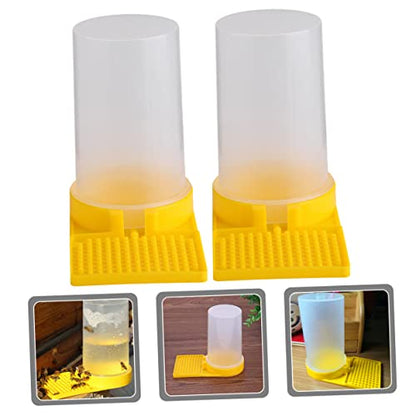 SUPVOX Bee Water Feeder 2-Pack Nest Door Watering Tool Plastic Beehive Water Dispenser Easy Clean Beekeeping Supplies for Garden and Farm