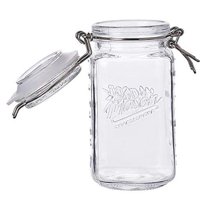Mason Craft & More Airtight Kitchen Food Storage Clear Glass Clamp Jars, 17 Ounce (0.5 Liter) Tall Mini Clamp Jar - size: 17 ounce (0.5 liter) Mini Tall Jar - Pack of 1