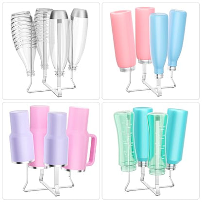 Foldable Water Bottle Drying Rack, Stainless Steel Tumbler Dryer Stand for Kitchen Counter, Multifunctional Space-Saving Cup Drainer for Bottles, Baby Bottles, Glasses & Reusable Bag (Silver, 1PC)