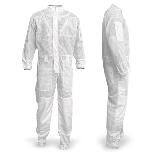 Pro Full-Length Beekeeper Suit for Men & Women, Ventilated Cotton Mesh, Protective Bee Keeper Suits for Hive Inspections - size: 3XL-Tall