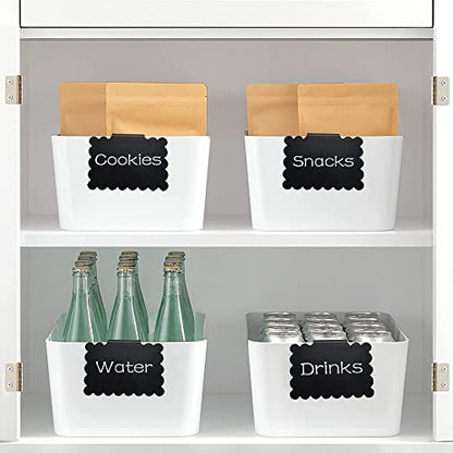20 Reusable Basket Labels with Clip-On Design, Perfect for Kitchen and Closet Organization, Includes 2 White Chalk Markers - style: Flower 20
