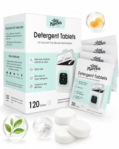 120PCS Bottle Washer Tablets Compatible with Baby Brezza, Momcozy ,Grownsy & All Brands, Detergent Tablets for Bottle Washers, Detergent Cleaning Tablets for Baby Bottles, Deep Cleans Milk Residue - size: 1 Count (Pack of 120)
