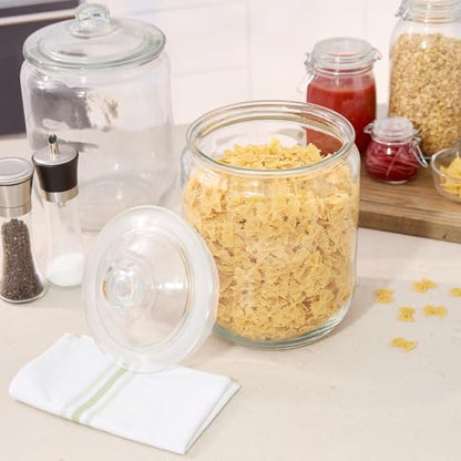 Restaurantware Glass Jar - 1 Count - Vetri 2 Gallon Glass Storage Jar, With Lid, Clear, Dishwasher-Safe - Storage Container For Flour, Coffee Beans, Kitchen Organization - size: 2 gal