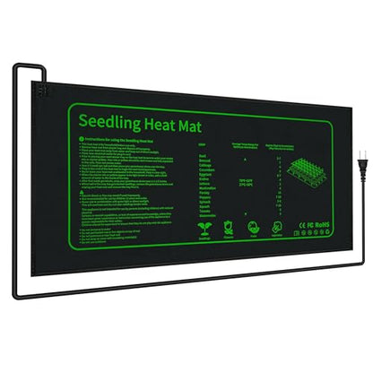LOCONHA Seedling Heat Mat for Seed Starting,10" x 20.75" Waterproof Heating Pad for Indoor Plants Germination (Black 1 Pack) - color: Black 1 Pack