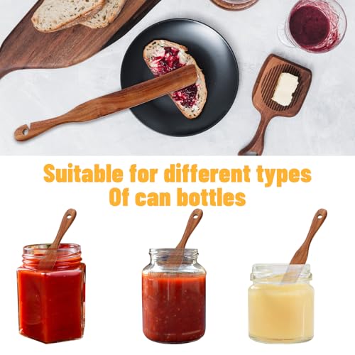 Skinny Wooden Spurtle for Sourdough Starter Spreading Baking Mixing Sourdough Spoon Stirring Stick Wood Bread Spatula Wood Flat Kitchen Utensils for Cooking Flat Spurtles Scraper Jar Spatula
