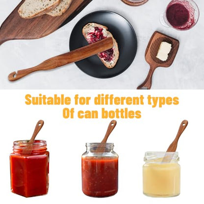 Skinny Wooden Spurtle for Sourdough Starter Spreading Baking Mixing Sourdough Spoon Stirring Stick Wood Bread Spatula Wood Flat Kitchen Utensils for Cooking Flat Spurtles Scraper Jar Spatula