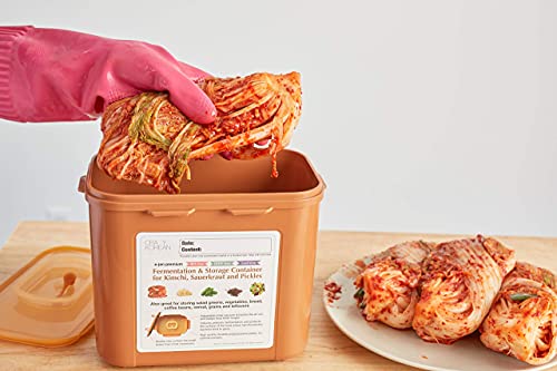 Authentic Crazy Korean Cooking Kimchi Container 0.9 Gal (3.4L) 2 PACK - size: 0.9 Gal (3.4L) 2 PACK