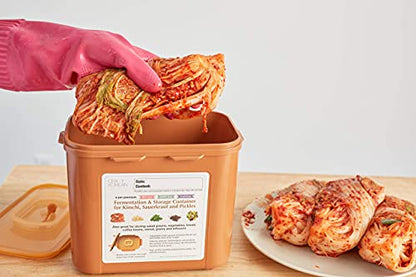 Authentic Crazy Korean Cooking Kimchi Container 0.9 Gal (3.4L) 2 PACK - size: 0.9 Gal (3.4L) 2 PACK